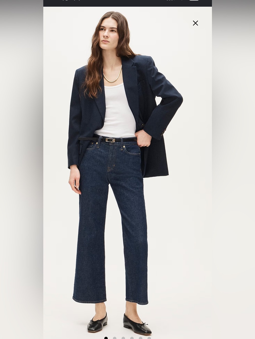 J. Crew High Rise '96 Slim Wide Cotton Blend Denim Jeans Size 32 Classic Preppy